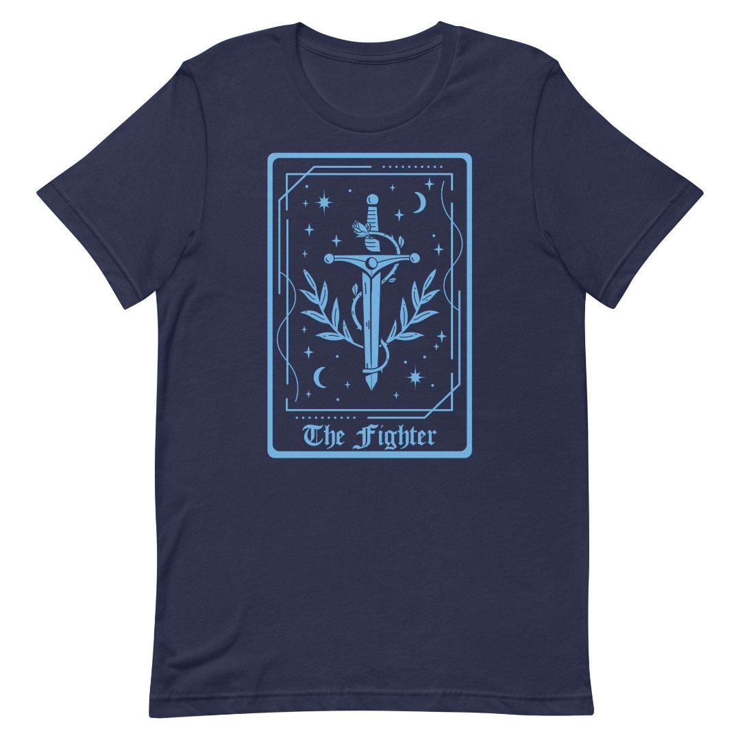 The Fighter Tarot Card T-Shirt – DnD Class Series T-Shirt Navy / S