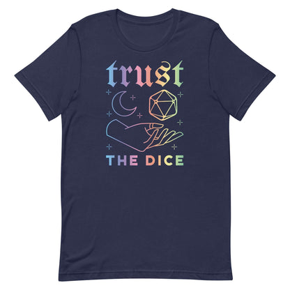 Trust The Dice T-Shirt - Celestial D&D Inspired Tee T-Shirt Navy / S