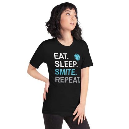 Paladin Class T-Shirt – 'Eat, Sleep, Smite, Repeat' – Dungeons & Dragons Paladin Apparel T-Shirt
