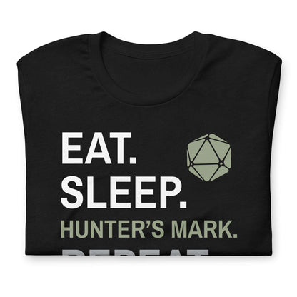 Ranger Class T-Shirt – 'Eat, Sleep, Hunter's Mark, Repeat' – Dungeons & Dragons Ranger Apparel T-Shirt