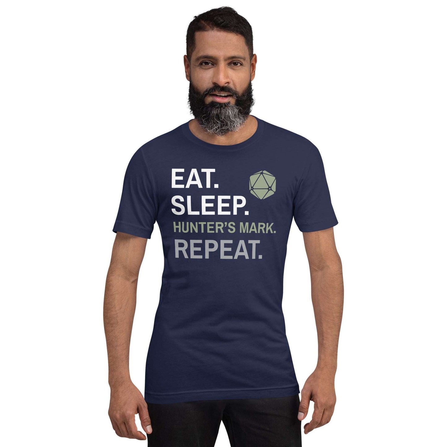 Ranger Class T-Shirt – 'Eat, Sleep, Hunter's Mark, Repeat' – Dungeons & Dragons Ranger Apparel T-Shirt