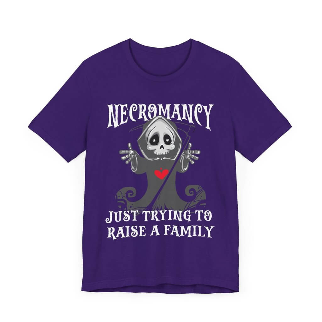 DnD Necromancer Shirt - Just Trying To Raise A Family T-Shirt Team Purple / S