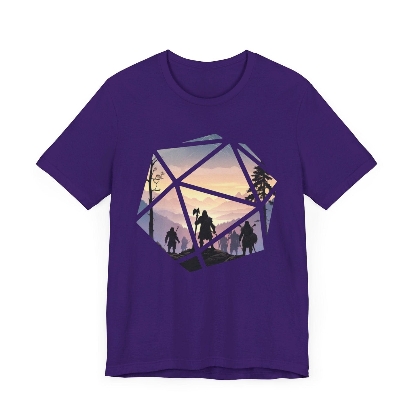 DnD Shirt | D&D D20 Landscape Tshirt | Dungeons And Dragons D20 Scene Tee T-Shirt Team Purple / S