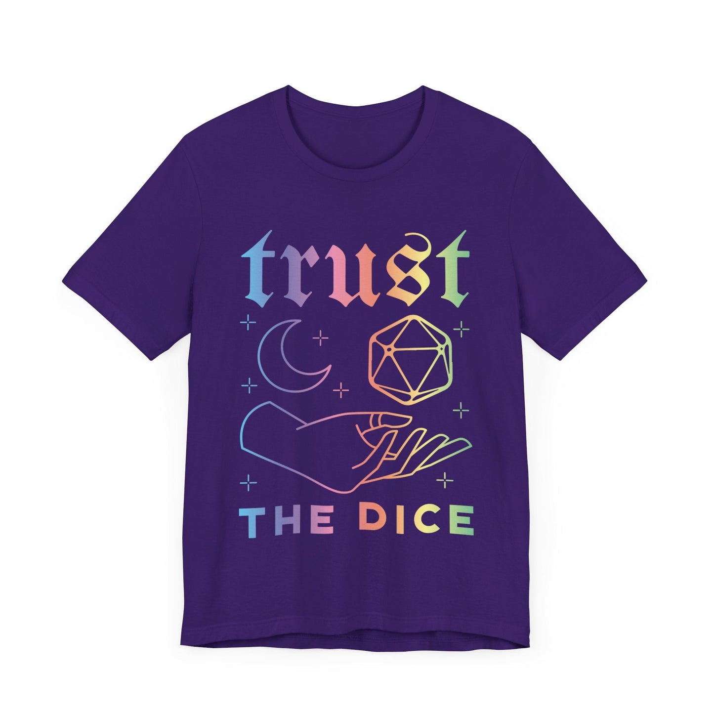 Trust The Dice T-Shirt - Celestial D&D Inspired Tee T-Shirt Team Purple / S