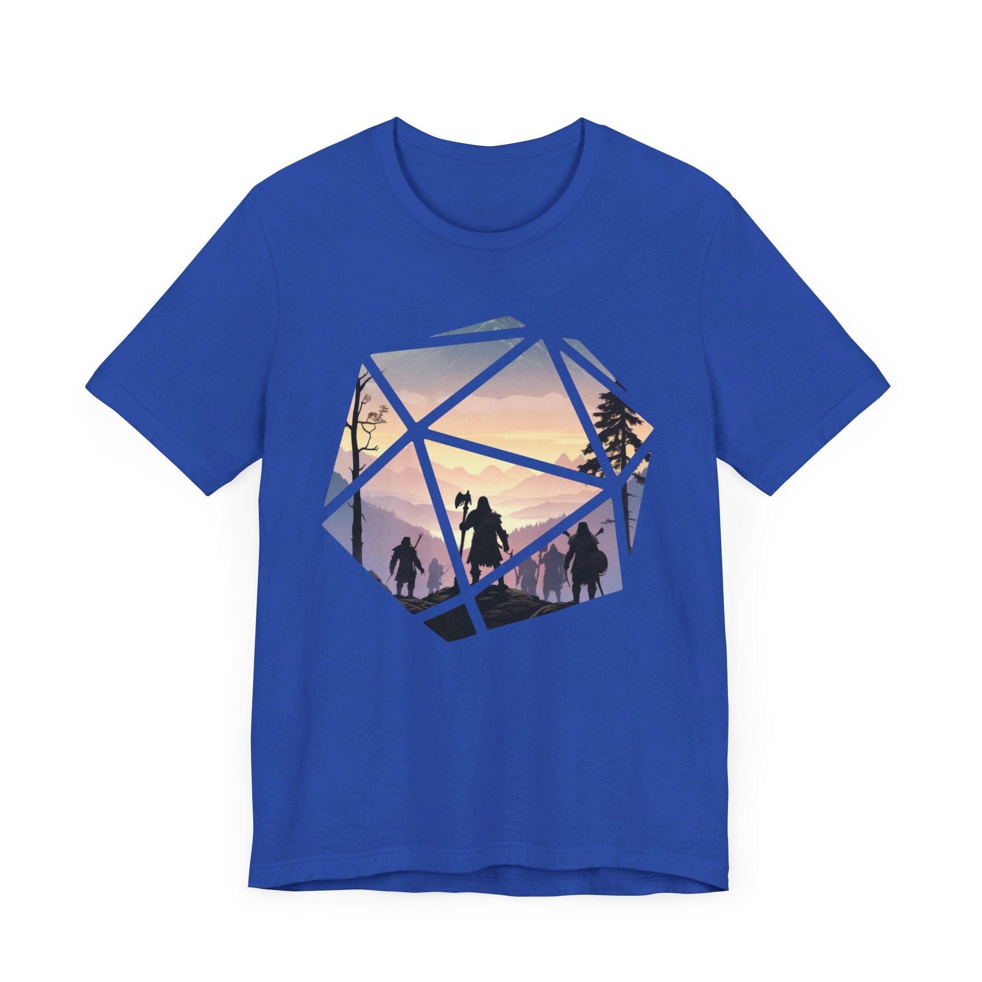 DnD Shirt | D&D D20 Landscape Tshirt | Dungeons And Dragons D20 Scene Tee T-Shirt True Royal / S