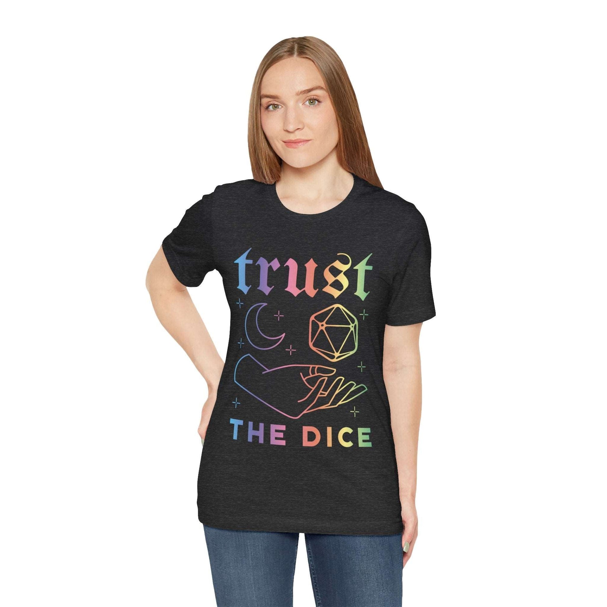 Trust The Dice T-Shirt - Celestial D&D Inspired Tee T-Shirt