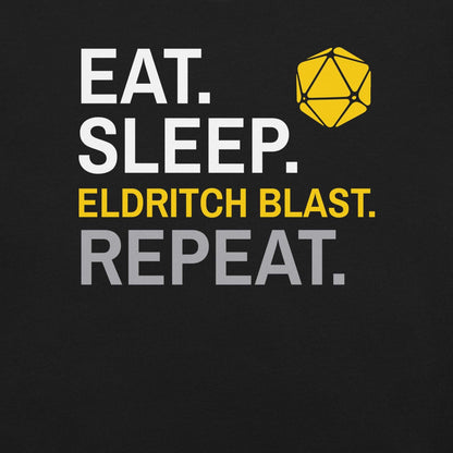 Warlock Class T-Shirt – 'Eat, Sleep, Eldritch Blast, Repeat' – Dungeons & Dragons Warlock Apparel T-Shirt