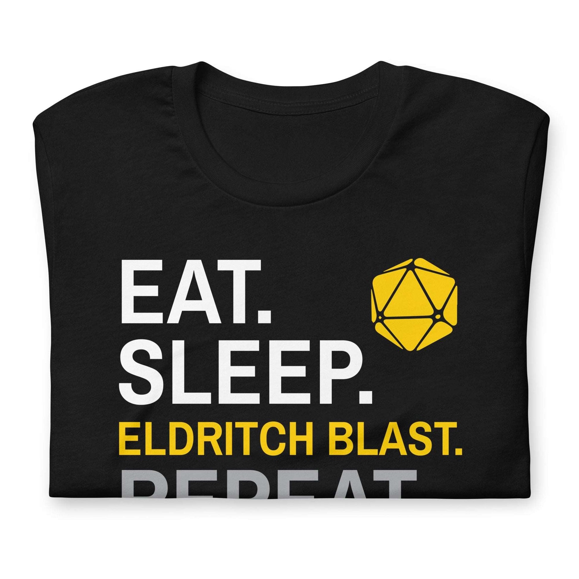 Warlock Class T-Shirt – 'Eat, Sleep, Eldritch Blast, Repeat' – Dungeons & Dragons Warlock Apparel T-Shirt