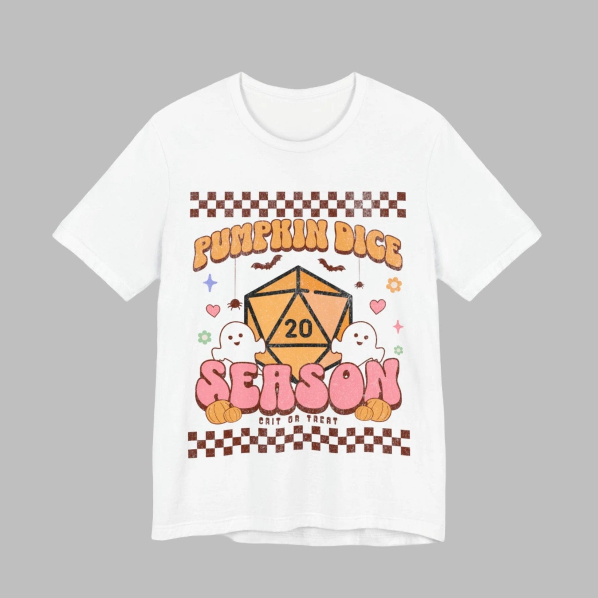 Pumpkin Dice Season Retro Groovy T-shirt T-Shirt White / S