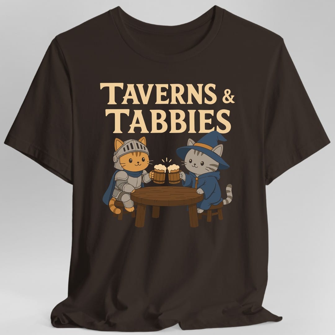 Printify T-Shirt Dark Chocolate / S Taverns & Tabbies T-Shirt