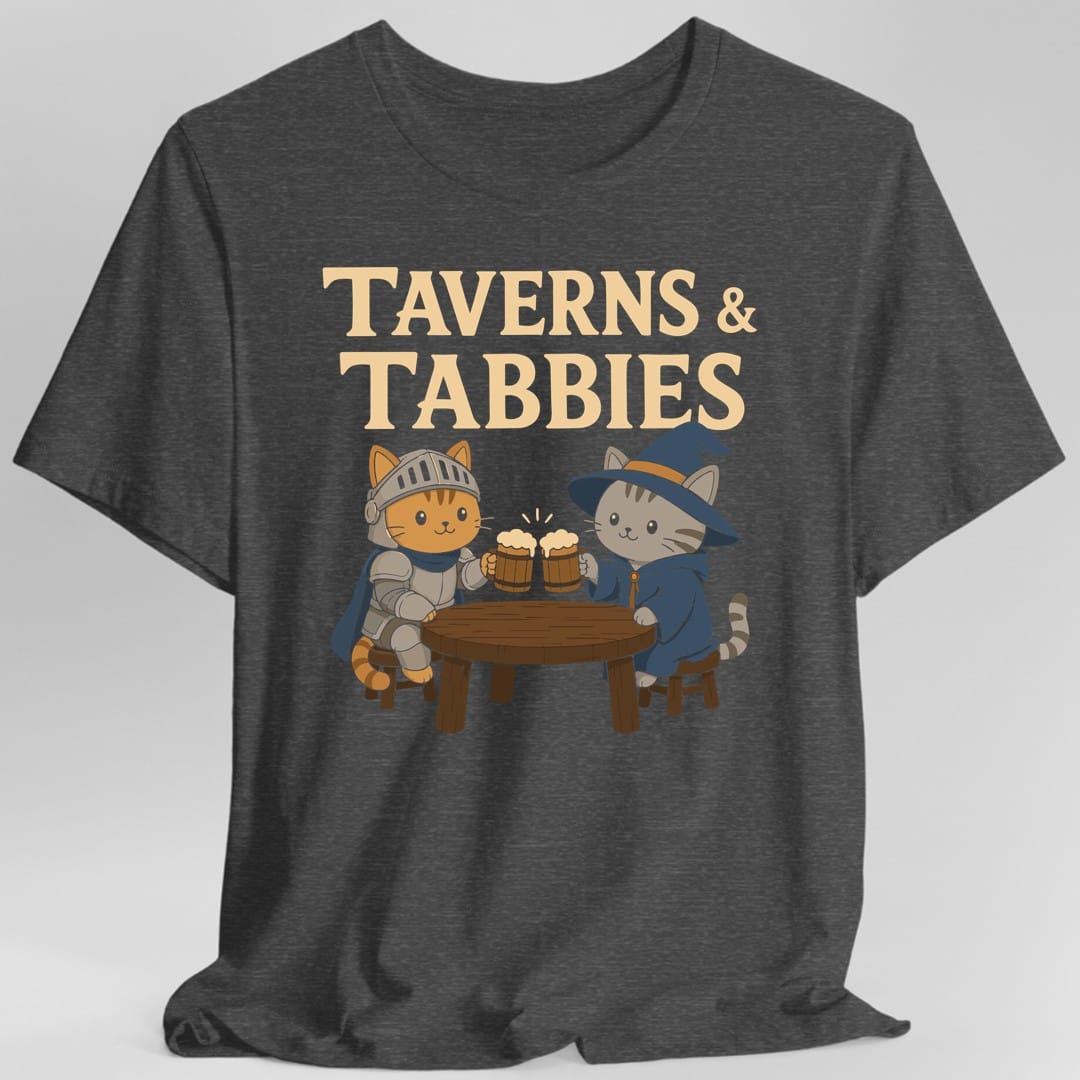Printify T-Shirt Dark Heather / S Taverns & Tabbies T-Shirt