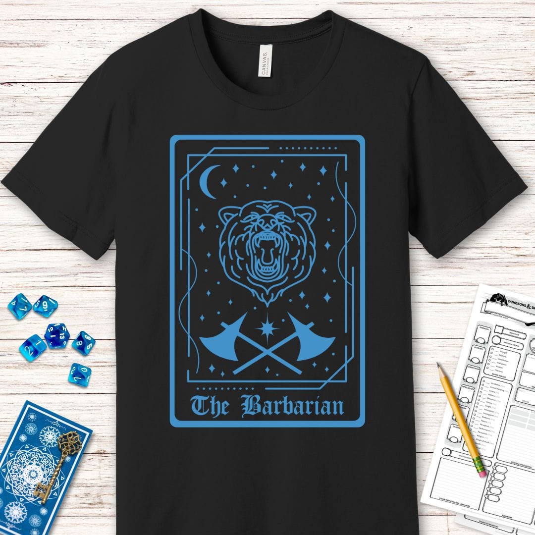 Printify T-Shirt The Barbarian Tarot Card T-Shirt