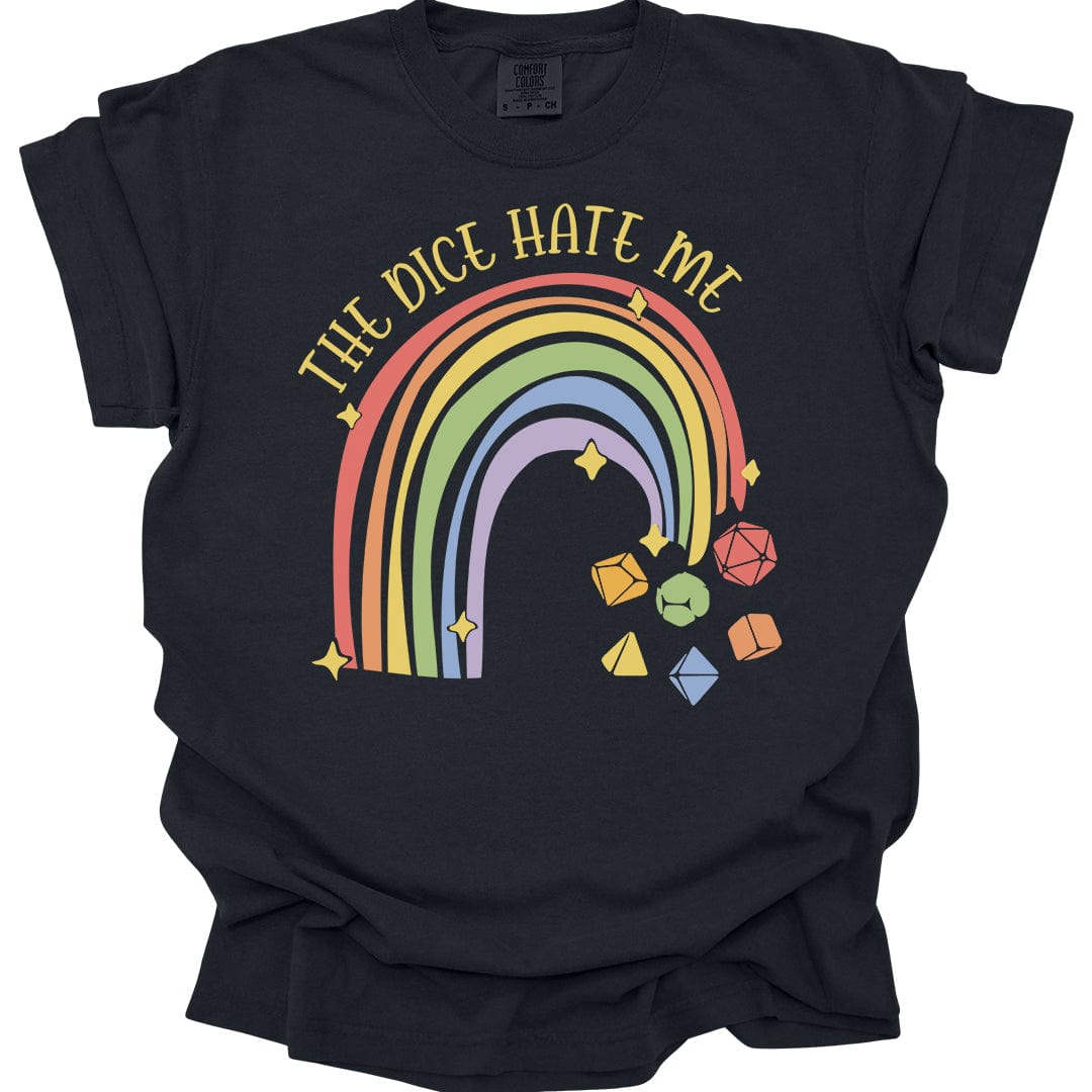 Printify T-Shirt Black / S The Dice Hate Me Rainbow T-Shirt - Comfort Colors