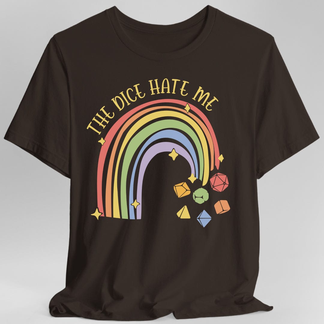 Printify T-Shirt Dark Chocolate / S The Dice Hate Me Rainbow T-Shirt