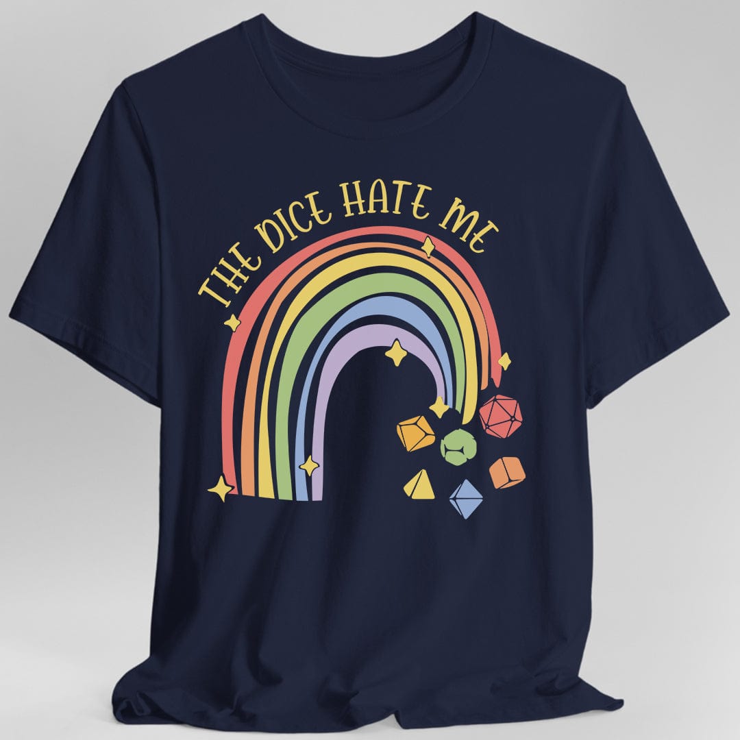 Printify T-Shirt Navy / S The Dice Hate Me Rainbow T-Shirt