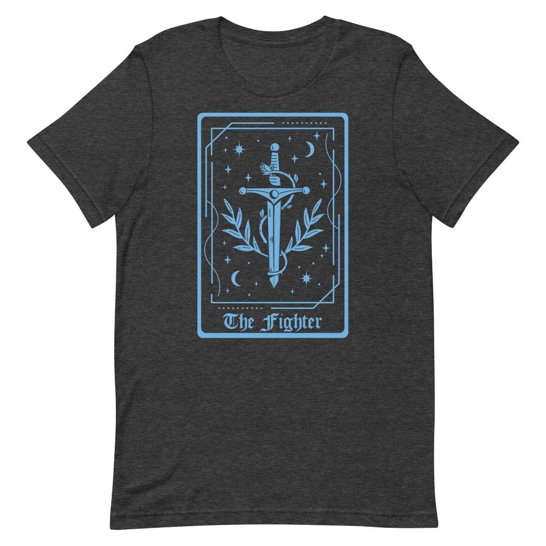 Printify T-Shirt Dark Grey Heather / S The Fighter Tarot Card T-Shirt