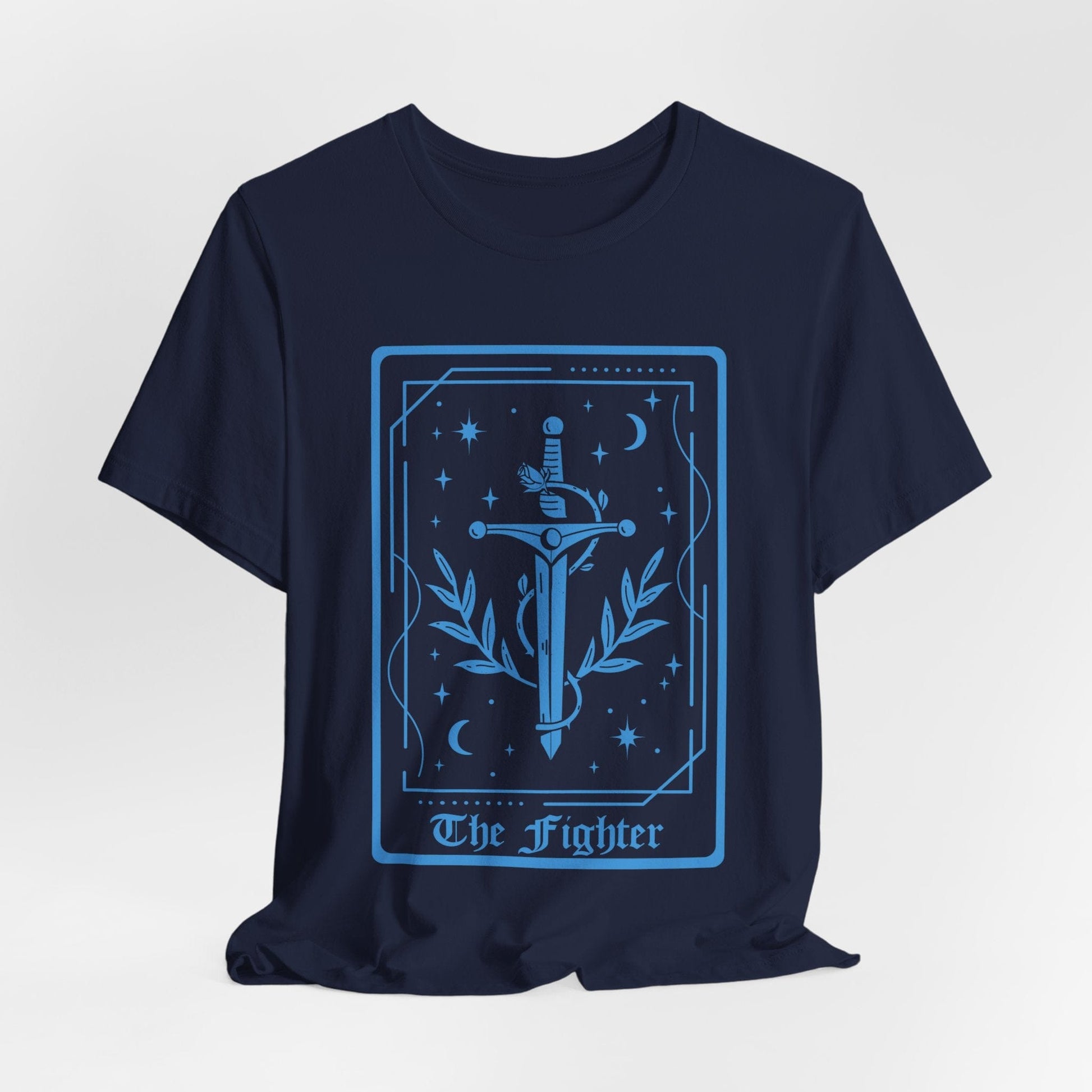 Printify T-Shirt Navy / S The Fighter Tarot Card T-Shirt