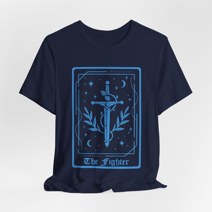 Printify T-Shirt Navy / S The Fighter Tarot Card T-Shirt