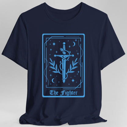 Printify T-Shirt Navy / S The Fighter Tarot Card T-Shirt