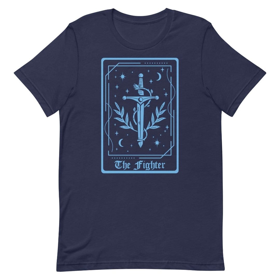 Printify T-Shirt Navy / S The Fighter Tarot Card T-Shirt