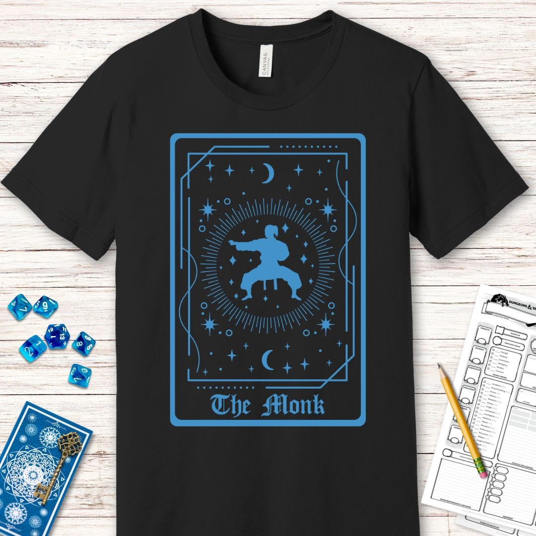 Printify T-Shirt The Monk Tarot Card T-Shirt