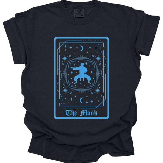 Printify T-Shirt Black / S The Monk Tarot Card T-Shirt - Comfort Colors