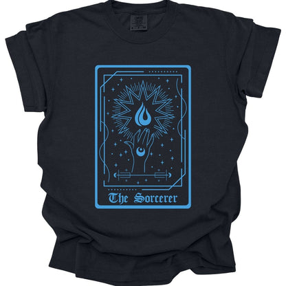 Printify T-Shirt Black / S The Sorcerer Tarot Card T-Shirt - Comfort Colors