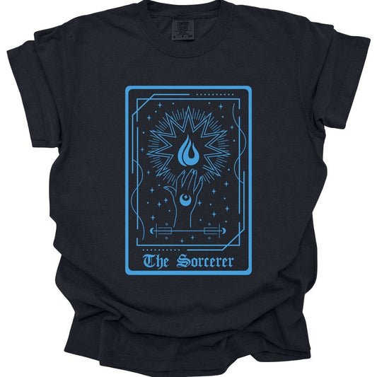 Printify T-Shirt Black / S The Sorcerer Tarot Card T-Shirt - Comfort Colors