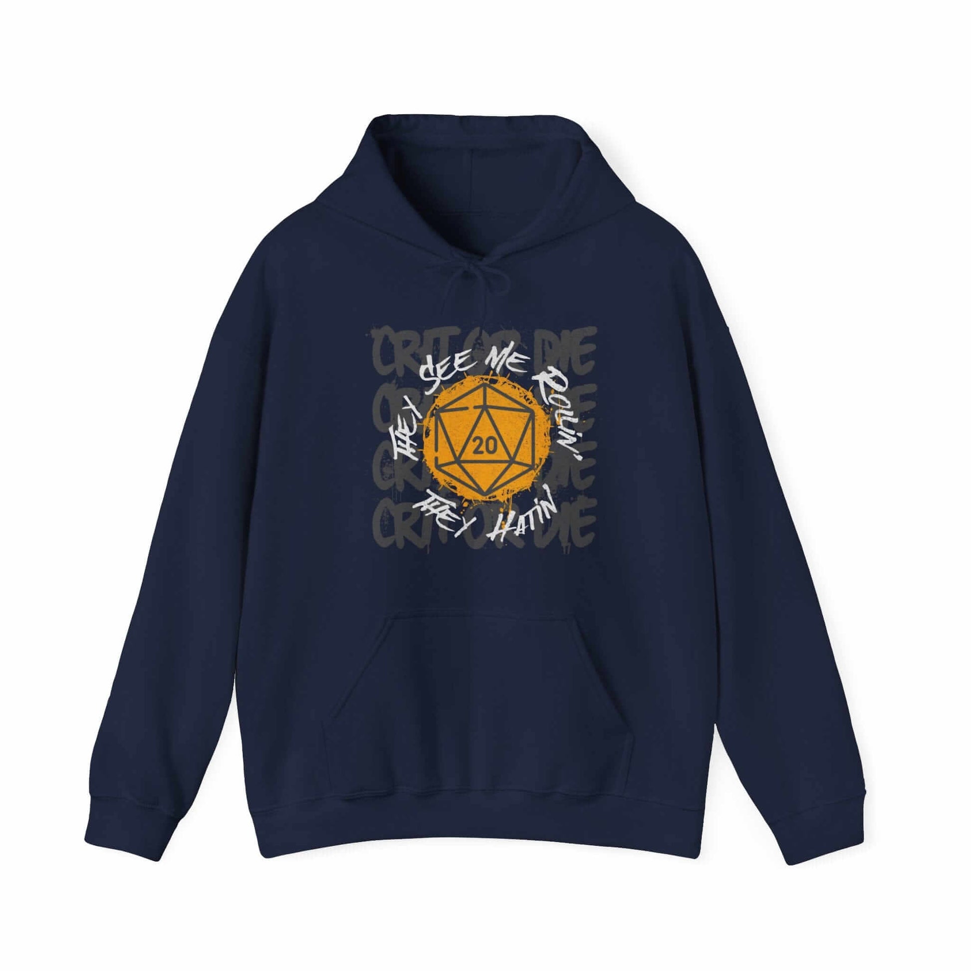 Printify Hoodie Navy / S They See Me Rollin' They Hatin' D20 Hoodie