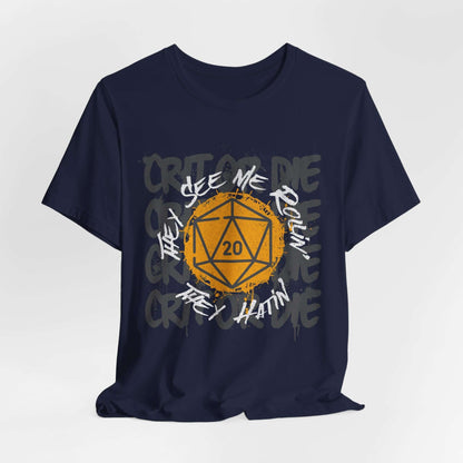 Printify T-Shirt Navy / S They See Me Rollin They Hatin D20 T-shirt