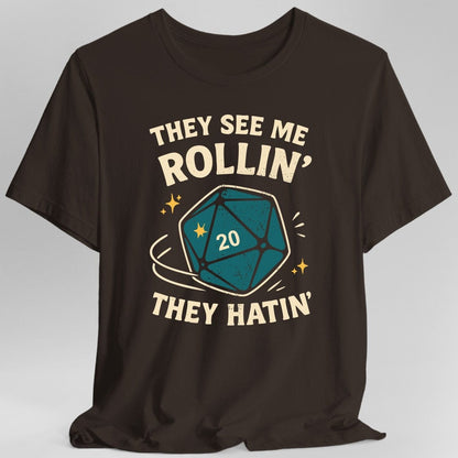 Printify T-Shirt Dark Chocolate / S They See Me Rollin' They Hatin' T-Shirt