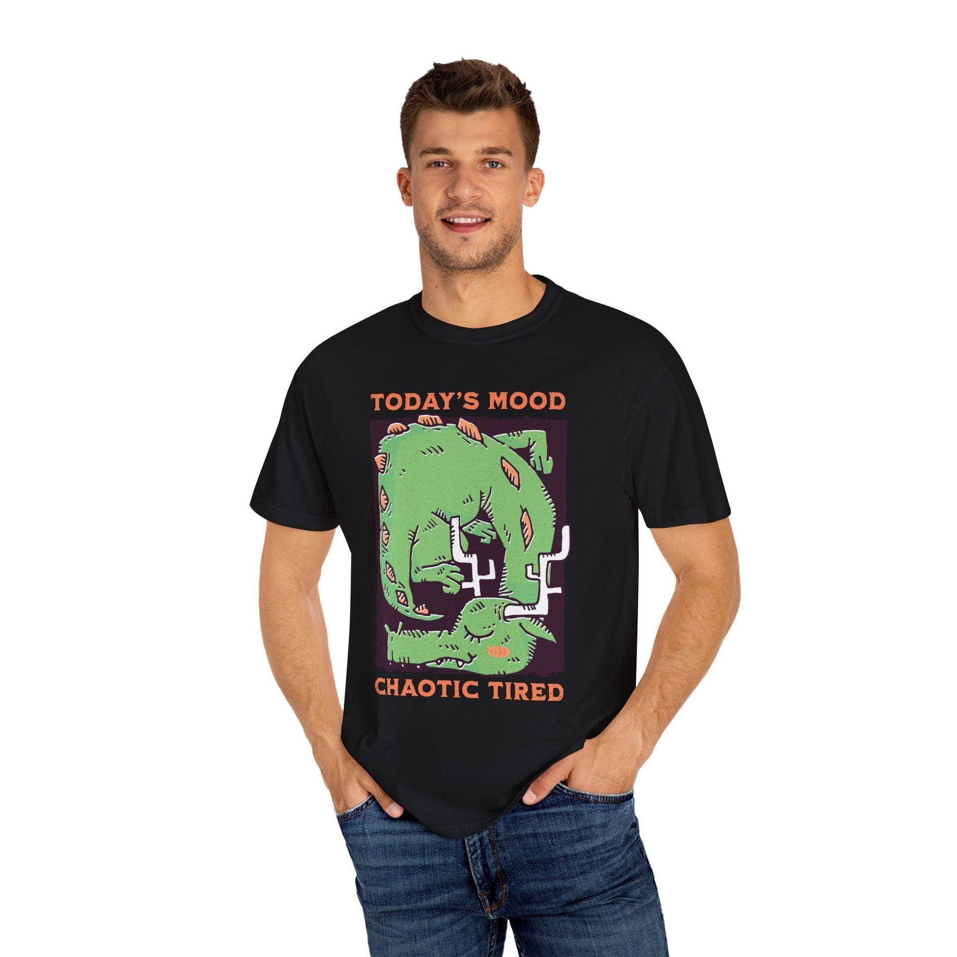 Printify T-Shirt Today's Mood Chaotic Tired T-Shirt - Comfort Colors