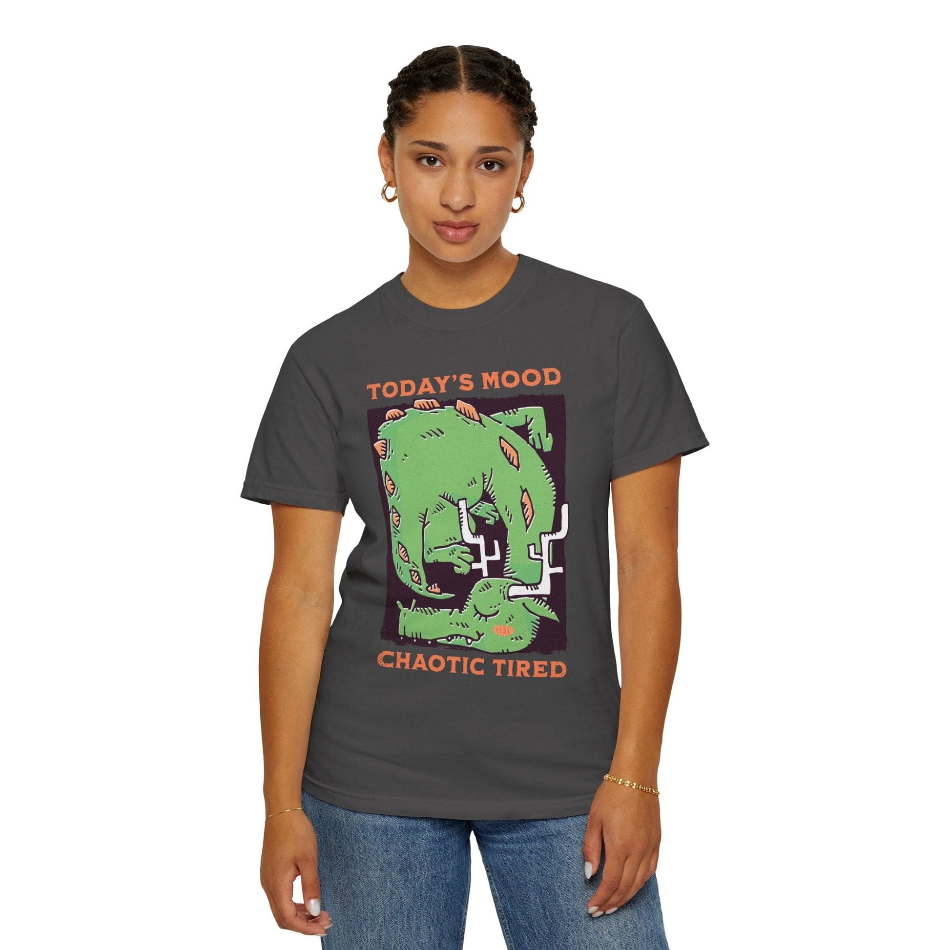 Printify T-Shirt Today's Mood Chaotic Tired T-Shirt - Comfort Colors