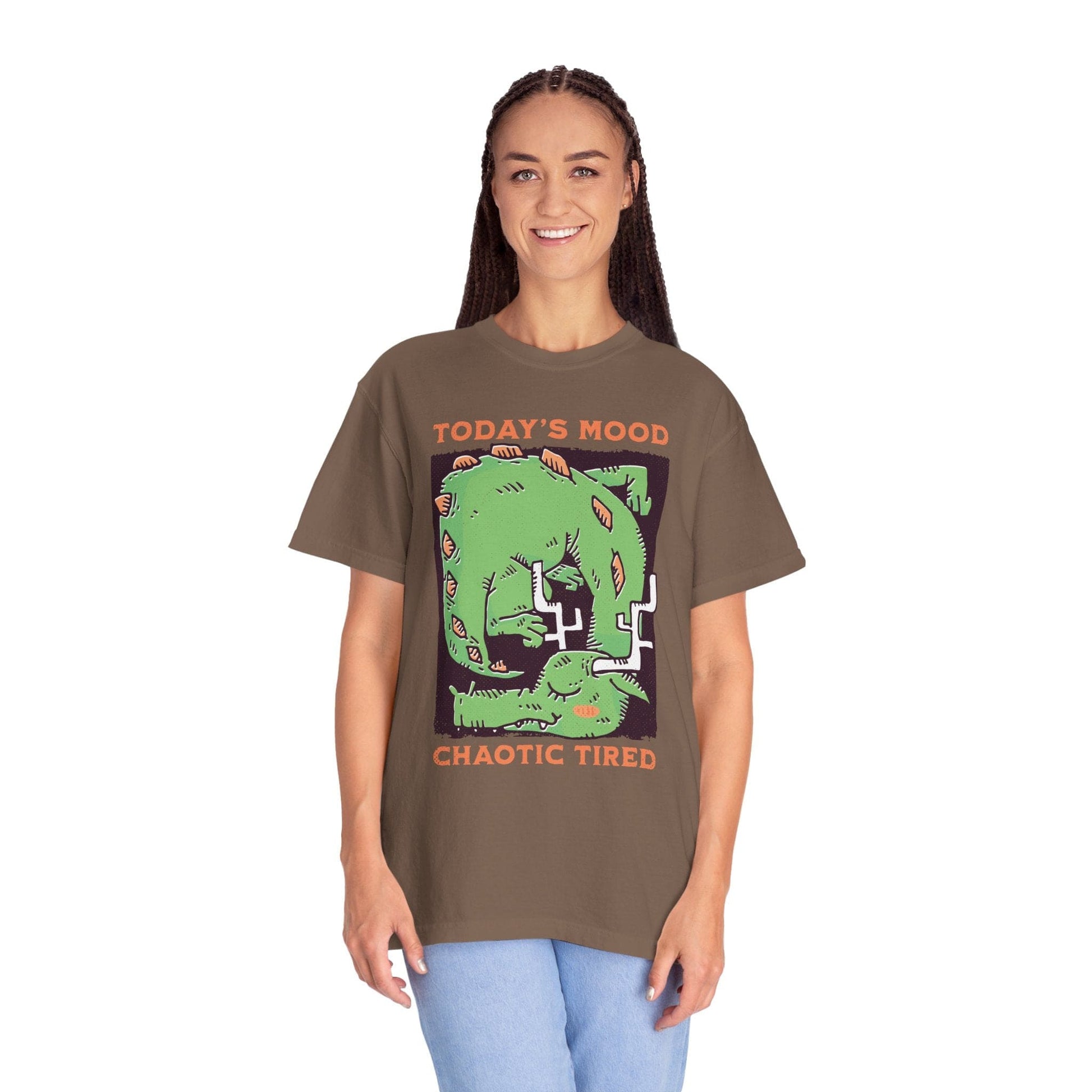 Printify T-Shirt Today's Mood Chaotic Tired T-Shirt - Comfort Colors