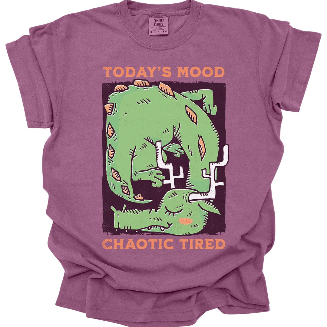Printify T-Shirt Berry / S Today's Mood Chaotic Tired T-Shirt - Comfort Colors