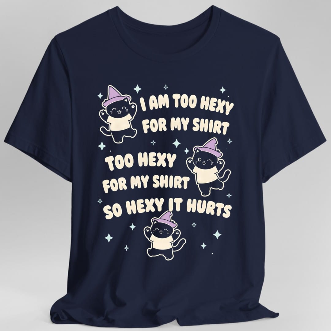 Too Hexy For My Shirt Cat T-Shirt - Navy
