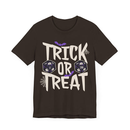 Printify T-Shirt Brown / S Trick or Treat Halloween Dice Shirt