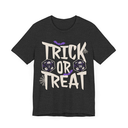 Printify T-Shirt Dark Grey Heather / S Trick or Treat Halloween Dice Shirt