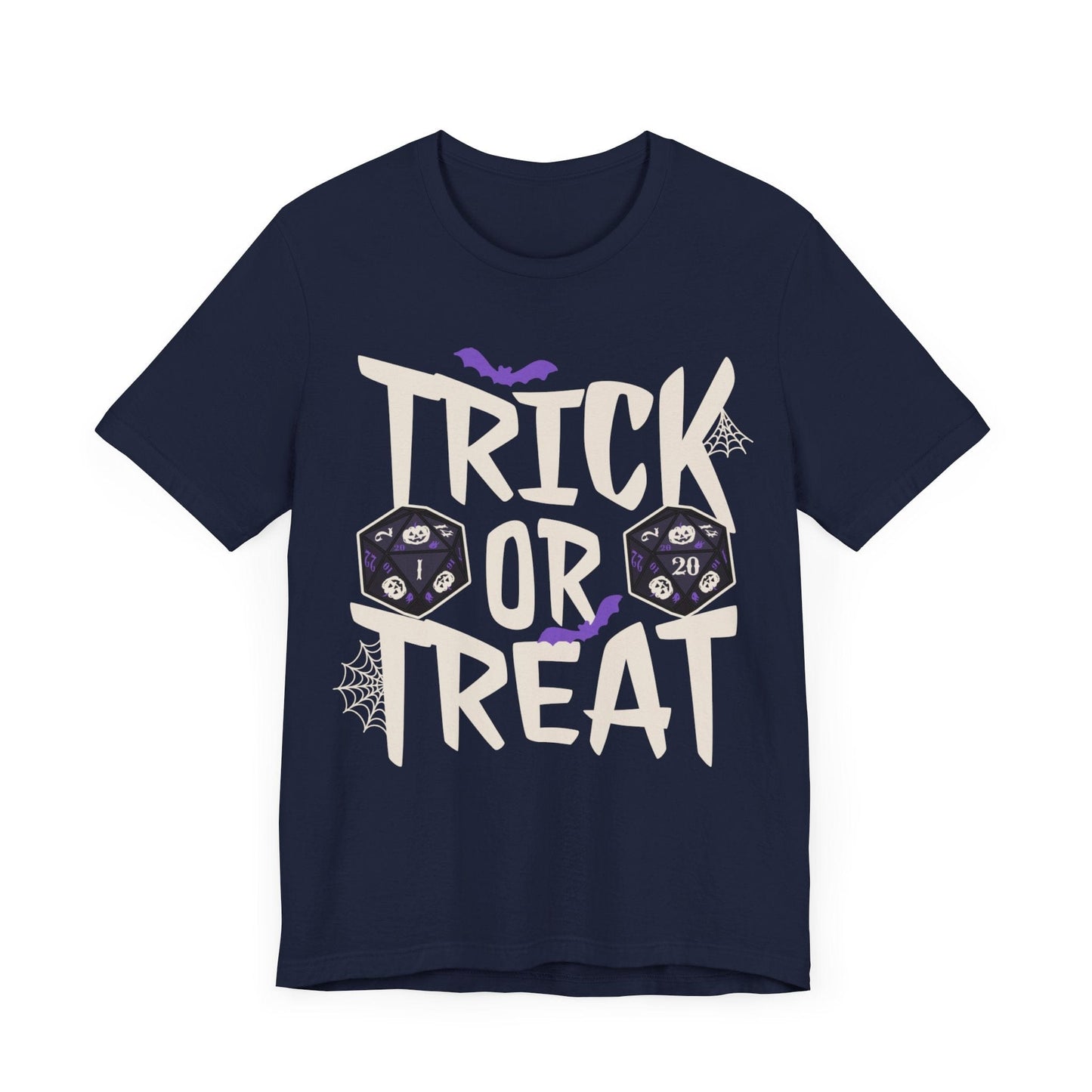 Printify T-Shirt Navy / S Trick or Treat Halloween Dice Shirt