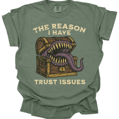 Printify T-Shirt Moss / S Trust Issues Mimic Shirt - Comfort Colors