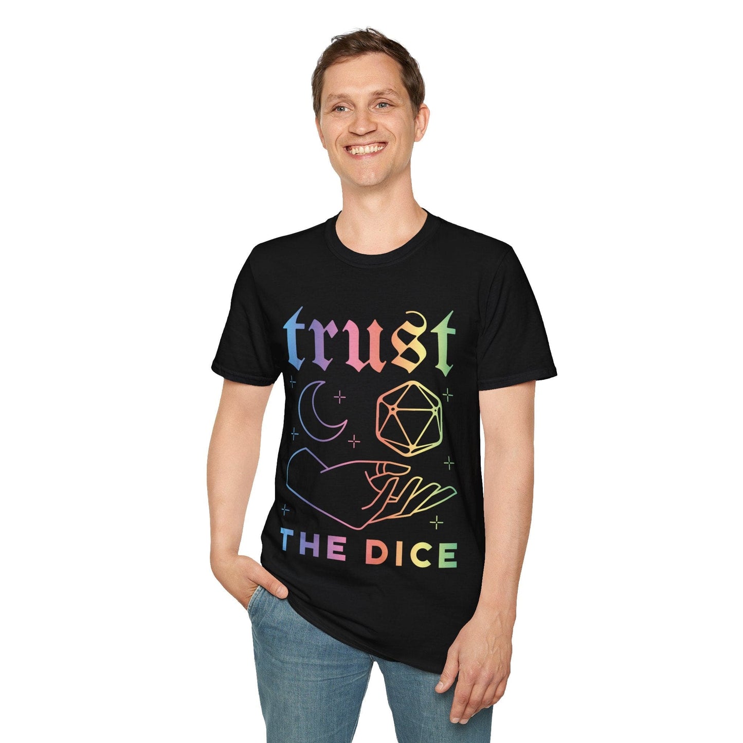 Printify T-Shirt Trust The Dice Celestial D&D T-Shirt
