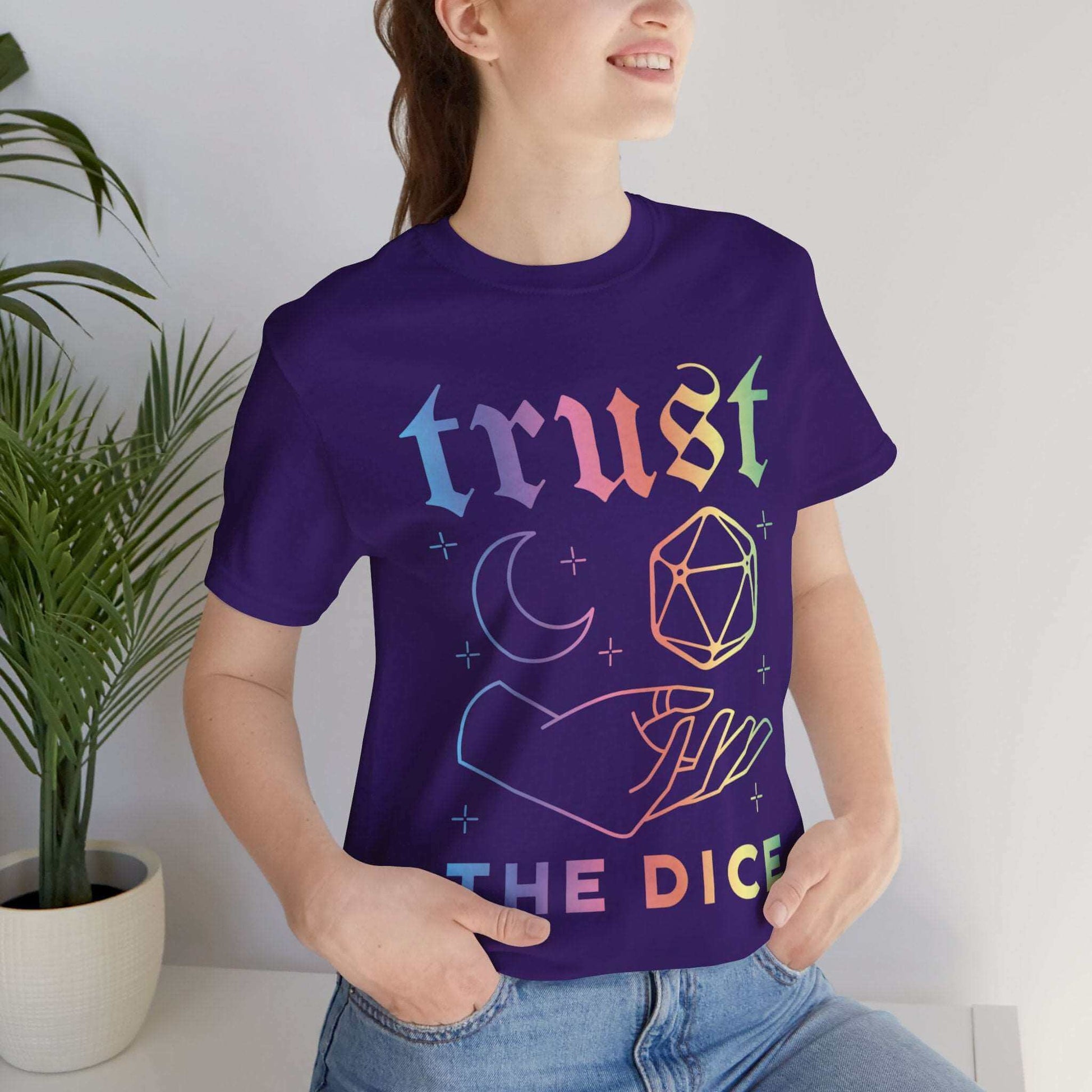 Printify T-Shirt Trust The Dice Celestial D&D T-Shirt