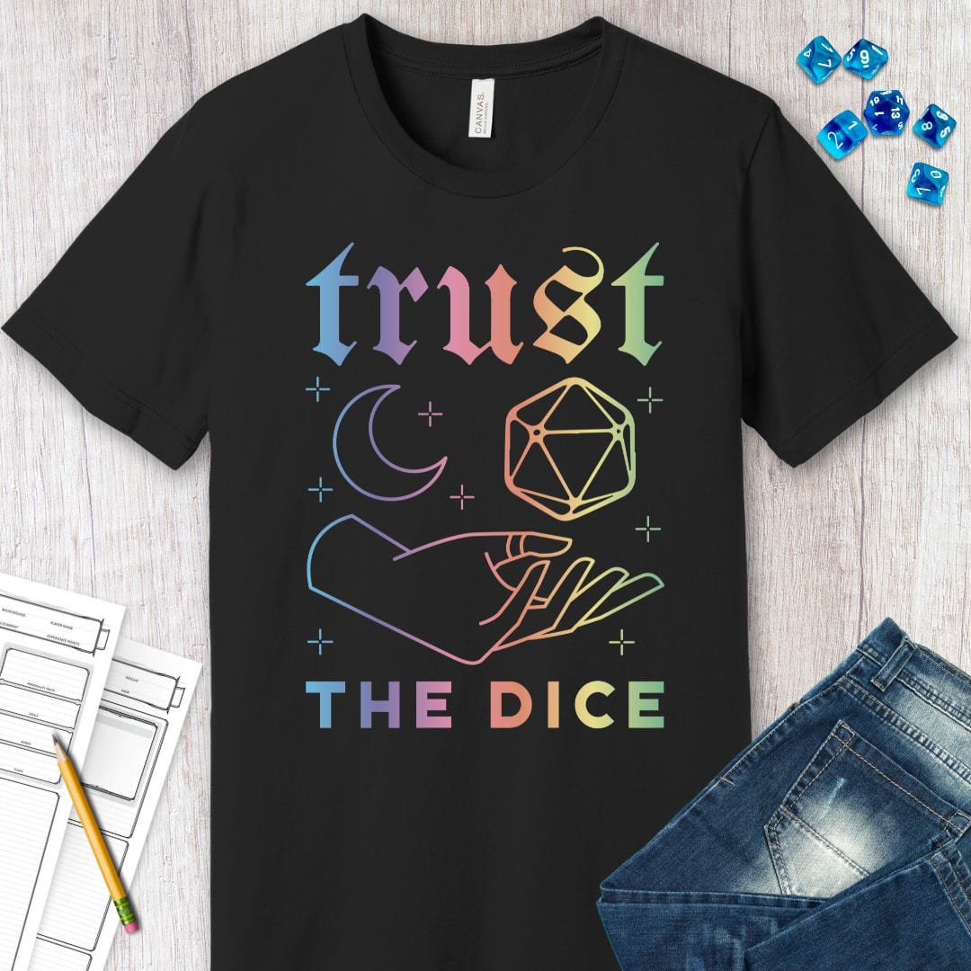 Printify T-Shirt Trust The Dice Celestial D&D T-Shirt