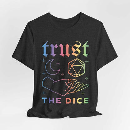 Printify T-Shirt Dark Grey Heather / S Trust The Dice Celestial D&D T-Shirt