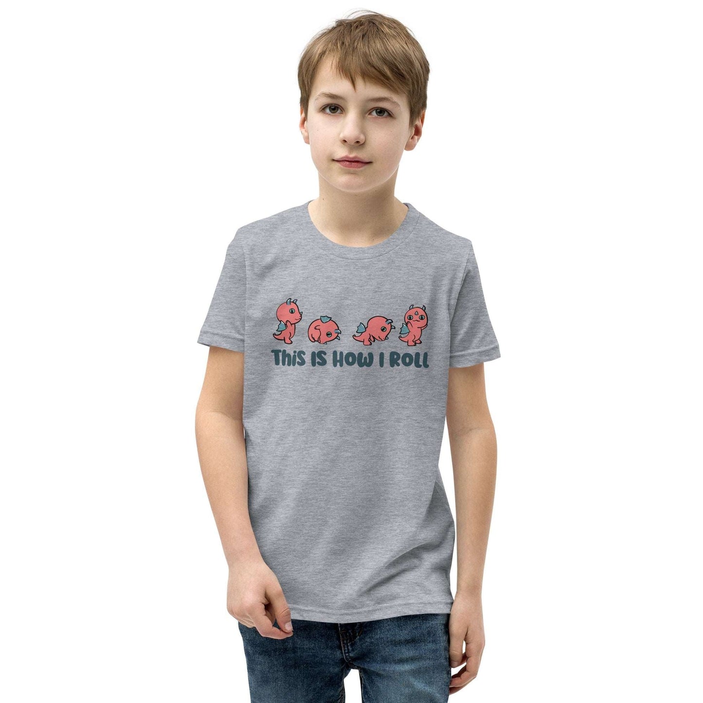 Kids' Kawaii Dragon T-Shirt - 'This Is How I Roll' Funny DnD Dragon Tee Tshirt