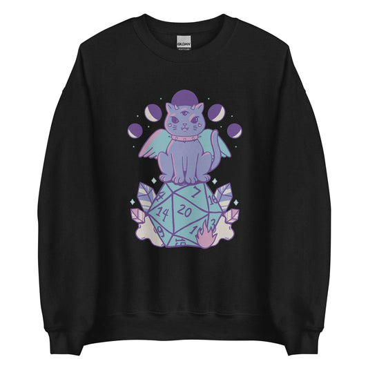DnD Cat D20 Sweatshirt - Cute Dungeons & Dragons Sweatshirt