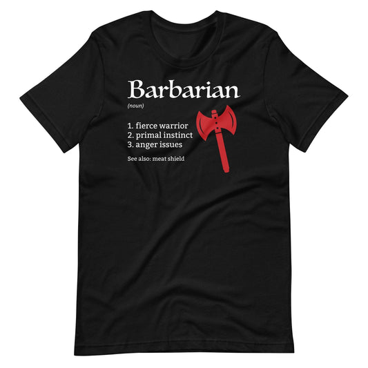 Barbarian Class Definition T-Shirt – Funny DnD Definition Tee