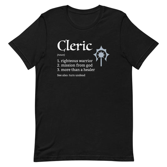 Cleric Class Definition T-Shirt – Funny DnD Definition Tee