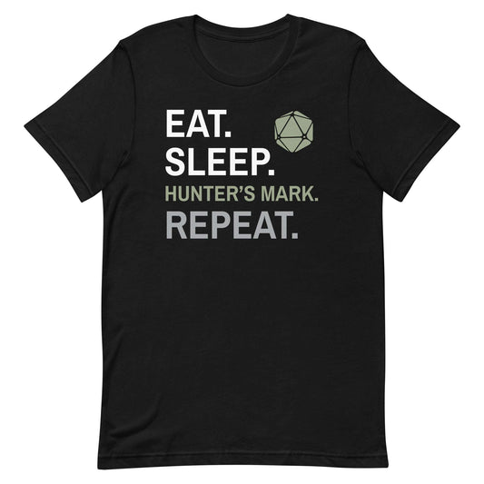 Ranger Class T-Shirt – 'Eat, Sleep, Hunter's Mark, Repeat' – Dungeons & Dragons Ranger Apparel