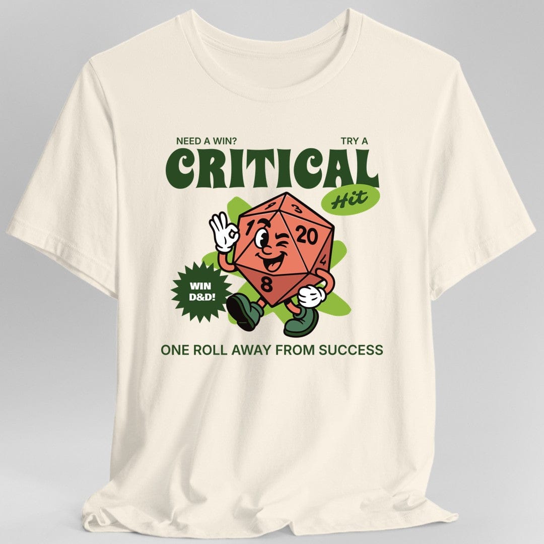 Printify T-Shirt Natural / S Vintage D20 Critical Hit T-Shirt